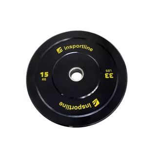 Rubber Weight Plate inSPORTline Bumper Plate Lite 15 kg 50 mm