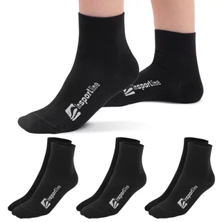 Mid-Length Bamboo Socks inSPORTline Silvatic Mid AG+ Antibacterial – 3 Pairs - Black
