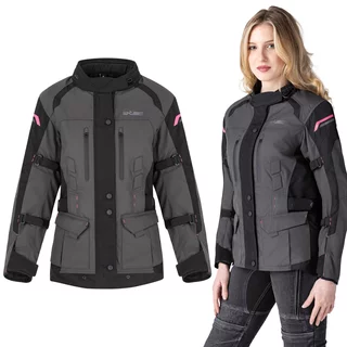 Women’s Motorcycle Jacket Barbata - černo-šedo-růžová