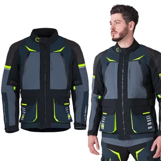Motorcycle Jacket W-TEC Modock - černo-modro-fluo žlutá