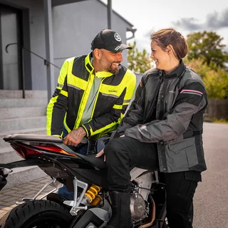 Women’s Motorcycle Jacket Barbata - černo-šedo-růžová