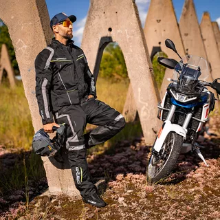 Motorcycle Pants W-TEC Smackton - Grey Orange