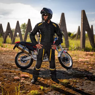Men’s Summer Motorcycle Pants W-TEC Toranio - Black-Yellow