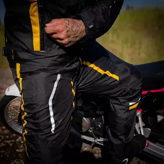Men’s Summer Motorcycle Pants W-TEC Toranio - Black-Yellow