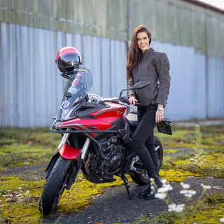 Women’s Leather Motorcycle Jacket W-TEC Kaika - Brown