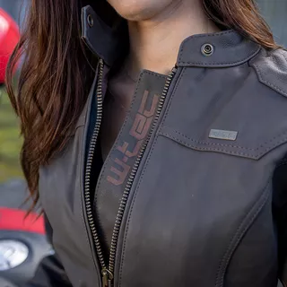 Women’s Leather Motorcycle Jacket W-TEC Kaika - Brown