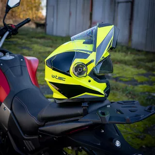 Flip-Up Motorcycle Helmet W-TEC Banelmeda - Black-Fluo Yellow