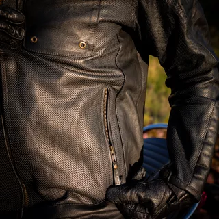 Summer leather moto jacket W-TEC Gradac - Black