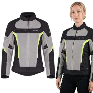Women’s Summer Motorcycle Jacket W-TEC Mirelia - Black-Grey-Fluo
