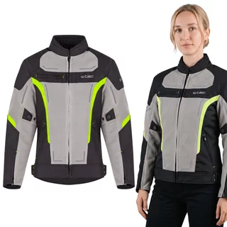 Women’s Summer Motorcycle Jacket W-TEC Mirelia - Black-Grey-Fluo