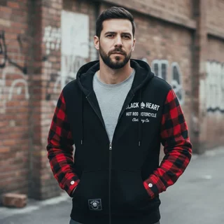 Motorcycle Hoodie W-TEC Black Heart Ramforge - Red-Black