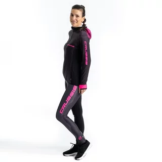 Women’s Hoodie CRUSSIS CSW-099 - Black-Pink