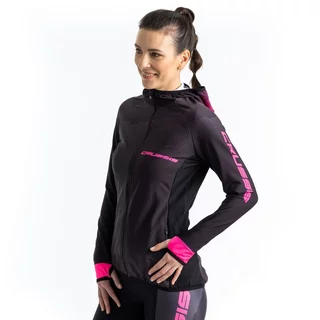 Women’s Hoodie CRUSSIS CSW-099 - Black-Pink