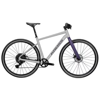 Gravel Bike Kross Esker 1.0 FL 28” – 2026 - šedá/fialová/lesk