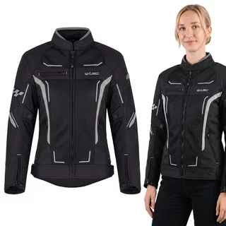 Women’s Summer Motorcycle Jacket W-TEC Mirelia - Black-Grey