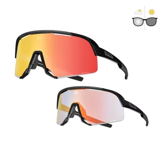 Photochromic Sunglasses Altalist Kisou PXC - bílá s růžovo-modrými skly - Black with Red lenses
