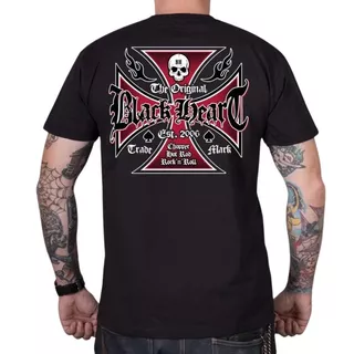T-Shirt BLACK HEART Heart Cross - Black - Black