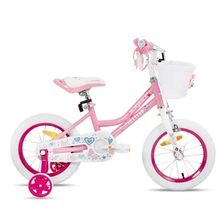 Children’s Bike Joystar Angel 14” w/ Basket & Training Wheels • 91 – 119 cm - Light Pink