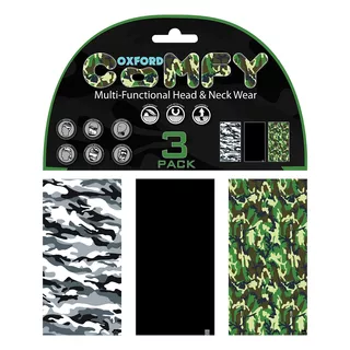 Universal Multi-Functional Neck Warmer Oxford Comfy 3-Pack - Grafitti Mono