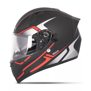 Full-Face Motorcycle Helmet W-TEC Vesco - Glossy Black-Neon Yellow