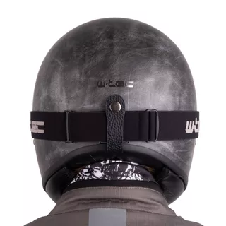 Motorcycle Helmet W-TEC Retron w/ Chesster Goggles - Striped Silver