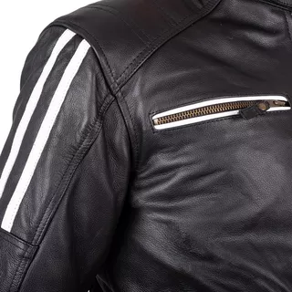 Leather Motorcycle Jacket W-TEC Helsin - Black-White