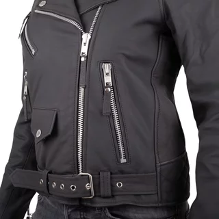 Women’s Leather Motorcycle Jacket W-TEC Brinea - Matte Black