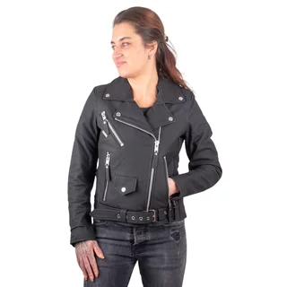 Women’s Leather Motorcycle Jacket W-TEC Brinea - Matte Black