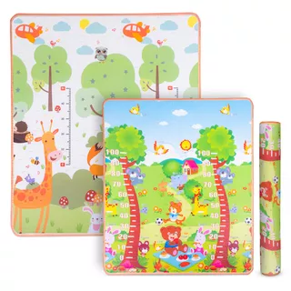 Roll-Up Children’s Mat inSPORTline Lhotino 150 x 180 x 1.5 cm - Řeka/Oceán - Žirafa/Strom