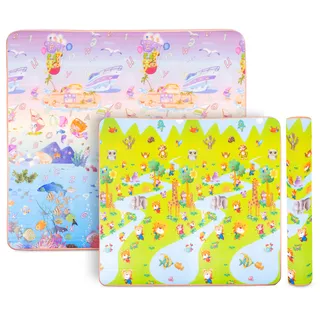 Roll-Up Children’s Mat inSPORTline Lhotino 200 x 180 x 1.5 cm - Řeka/Oceán - Řeka/Oceán
