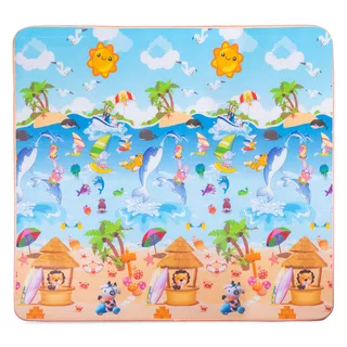 Roll-Up Children’s Mat inSPORTline Lhotino 200 x 180 x 1.5 cm - Řeka/Oceán