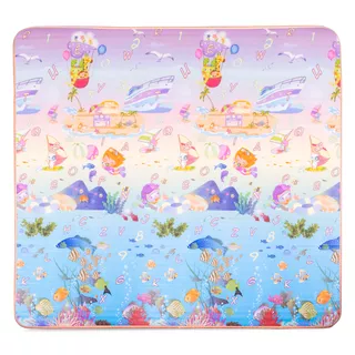 Roll-Up Children’s Mat inSPORTline Lhotino 200 x 180 x 1.5 cm - Řeka/Oceán