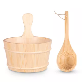 Wooden Bucket & Ladle