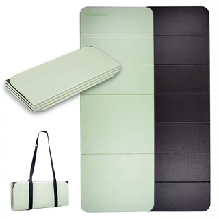 Foldable Exercise Mat inSPORTline Misette 180 x 61 x 0.8 cm - matcha green-black