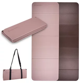 Foldable Exercise Mat inSPORTline Misette 180 x 61 x 0.8 cm - bamboo beige-brown