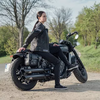 Women's moto leggings W-TEC Woposum - Black