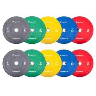 Rubber Weight Plate Set inSPORTline Bumper Plate Go 2 x 5-25 kg 50 mm