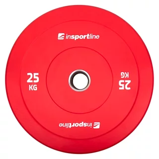 Disc de greutate din cauciuc inSPORTline Bumper Plate Go 25 kg, 50 mm IN31399