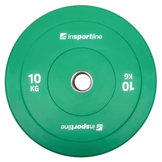 Disc de greutate din cauciuc inSPORTline Bumper Plate Go 10 kg, 50 mm IN31396
