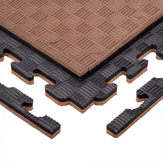 Tatami Puzzle Mat inSPORTline Sazegul 100 x 100 x 2 cm - mocha mousse-černá, vzor 5 proužků - mocha mousse-černá, vzor 5 proužků