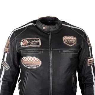 Men’s Leather Motorcycle Jacket W-TEC Sheawen Vintage - Black