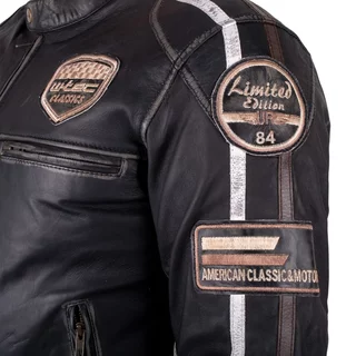 Men’s Leather Motorcycle Jacket W-TEC Sheawen Vintage - Black