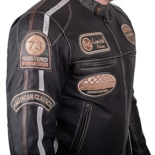 Men’s Leather Motorcycle Jacket W-TEC Sheawen Vintage - Black