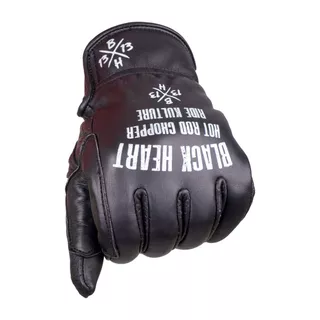 Leather Summer Motorcycle Gloves W-TEC Black Heart Darios - Black