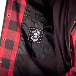 Motorcycle Shirt W-TEC Black Heart Rattlesneak - červeno-černá kostkovaná