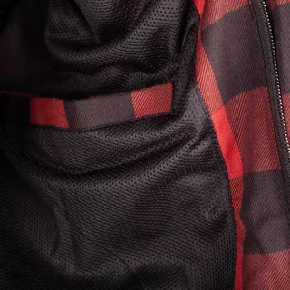 Motorcycle Shirt W-TEC Black Heart Rattlesneak - červeno-černá kostkovaná