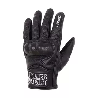 Leather Motorcycle Gloves W-TEC Black Heart Rookah - Black