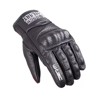 Leather Motorcycle Gloves W-TEC Black Heart Rookah - Black