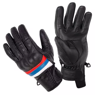 Summer Leather Motorcycle Gloves W-TEC Laudero - Beige - Black