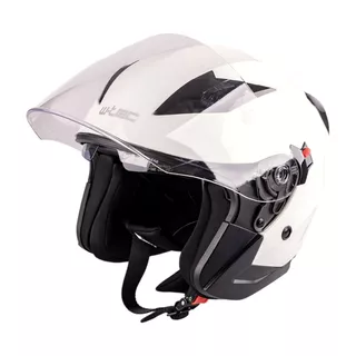 Motorcycle Helmet W-TEC Putta - Matt Black-Bronze - Pearl White